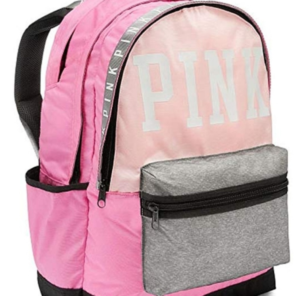 Pink Victoria Secret Pink & Grey Campus Backpack